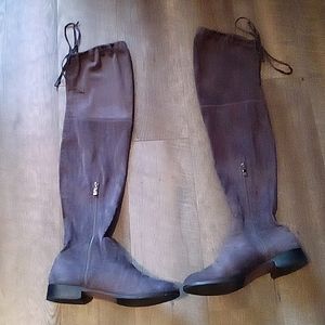 Over the Knee Gray Boots. Size 8 1/2